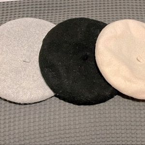 Set of Three 100% Wool Berets